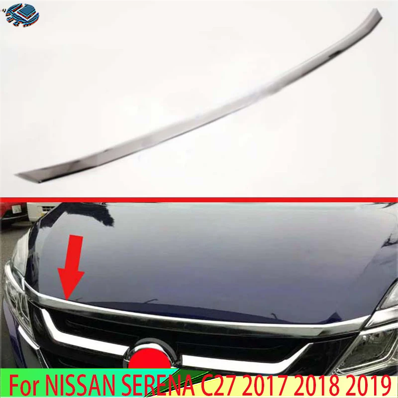 

Автомобильные аксессуары для NISSAN Серена C27 2017 2018 2019, Хромированная передняя крышка капота, решетка радиатора, бампер, губа, сетчатая отделка крышки