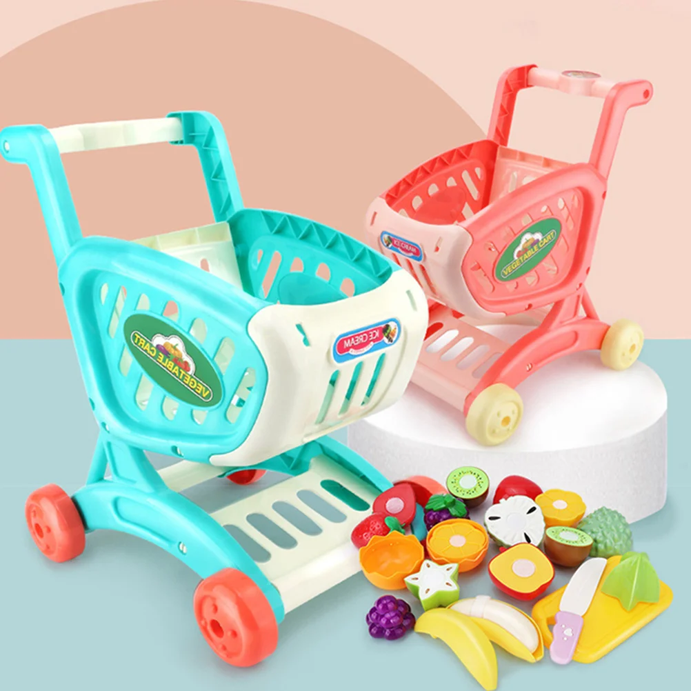 Детская тележка для покупок игрушка малышей твердый пол мини-моделирование