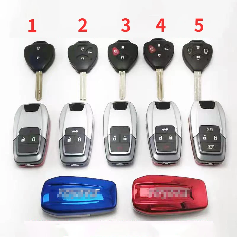 

2022 new Modified 2/3/4 Buttons Fob For Toyota Reiz Camry Rav4 Yaris Corolla 4Runner Avlo 2017 2019 Flip Remote Car Key Shell