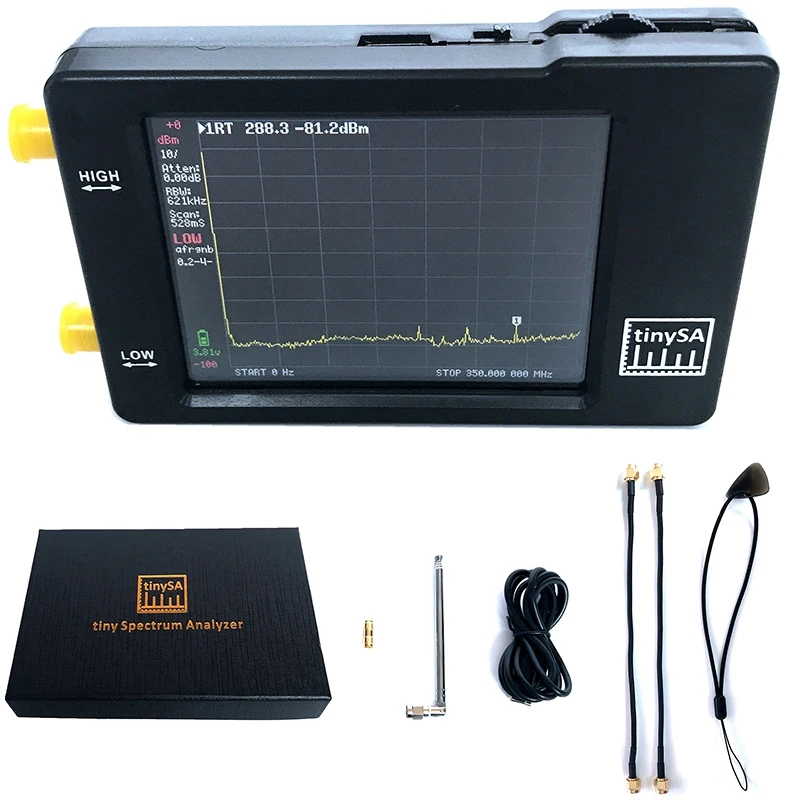 

Hand Held Tiny Spectrum Analyzer Tinysa 2.8Inch Display With Battery,Antenna Analyzer