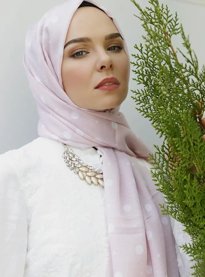 

WOMEN HIJAB SHAWL ACCESSORY SCARF COTTON MEVSİMLİK GIFT POWDER POLKA DOT