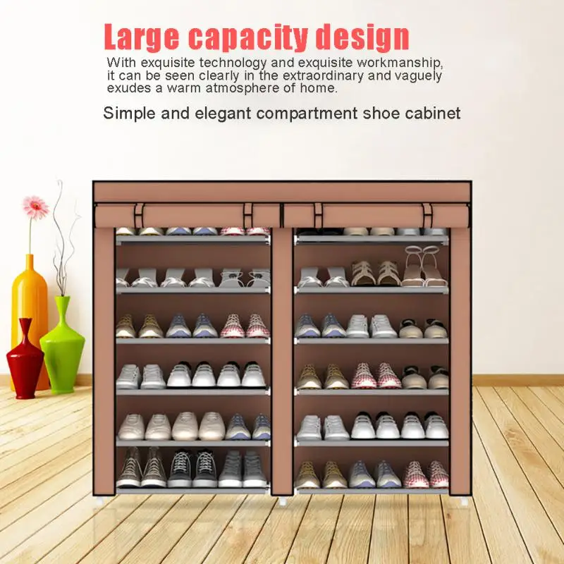 

Multi-layer Simple Shoe Cabinet Dust-proof Non-woven Shoe Rack Entrance Hallway Tidy Shoes Shelf Easy To Install Shoe Organizer