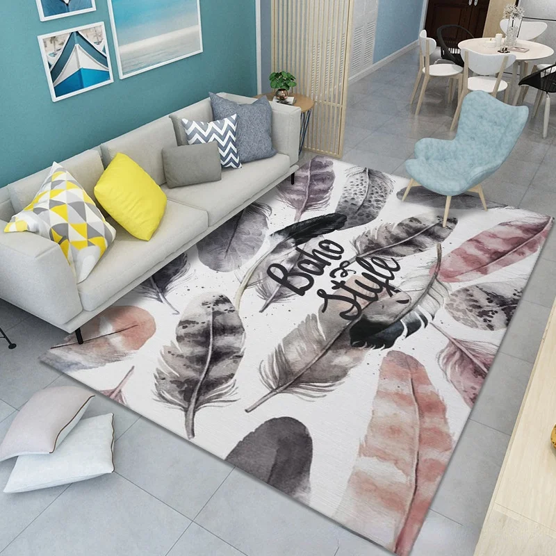 

Feather Print Rug Living Room Rug Decoration Bedroom Decoration Home Decor Rug Bedside Rug Floor Mat Mode