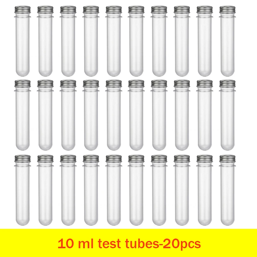 

10Pcs 40ml Plastic Test Tubes Clear and Transparent Candy Storage Containers with Screw Caps