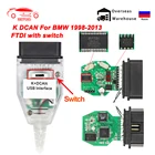 Для BMW K + DCAN FTDI FT232RL с переключателем K DCAN K CAN OBD 2 OBD2 для BMW Автомобильные диагностические инструменты K-line K линейный кабель