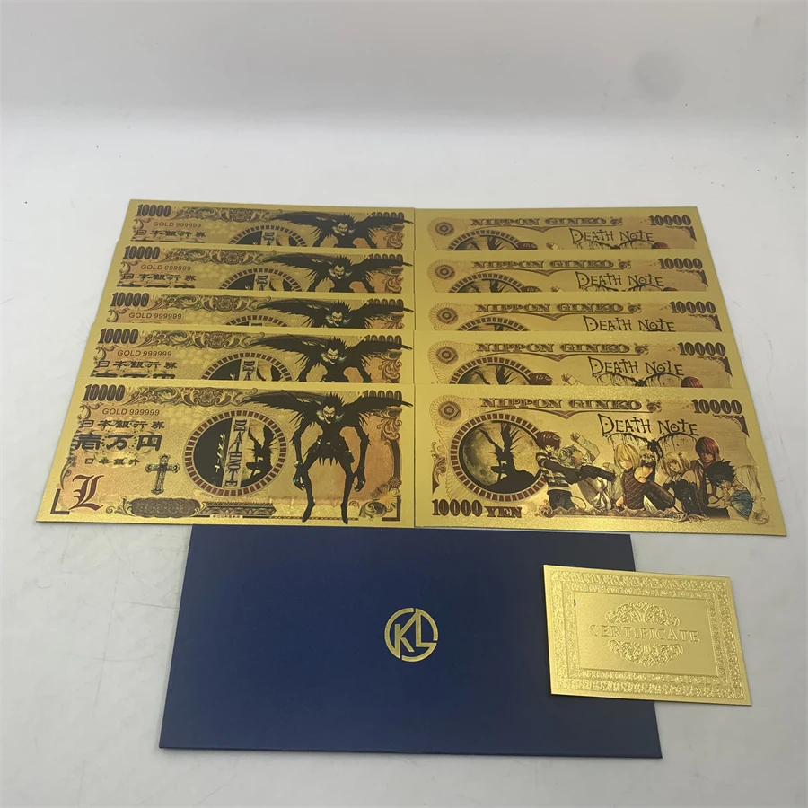 9 моделей японских аниме тетрадь смерти Золотые пластиковые открытки манга