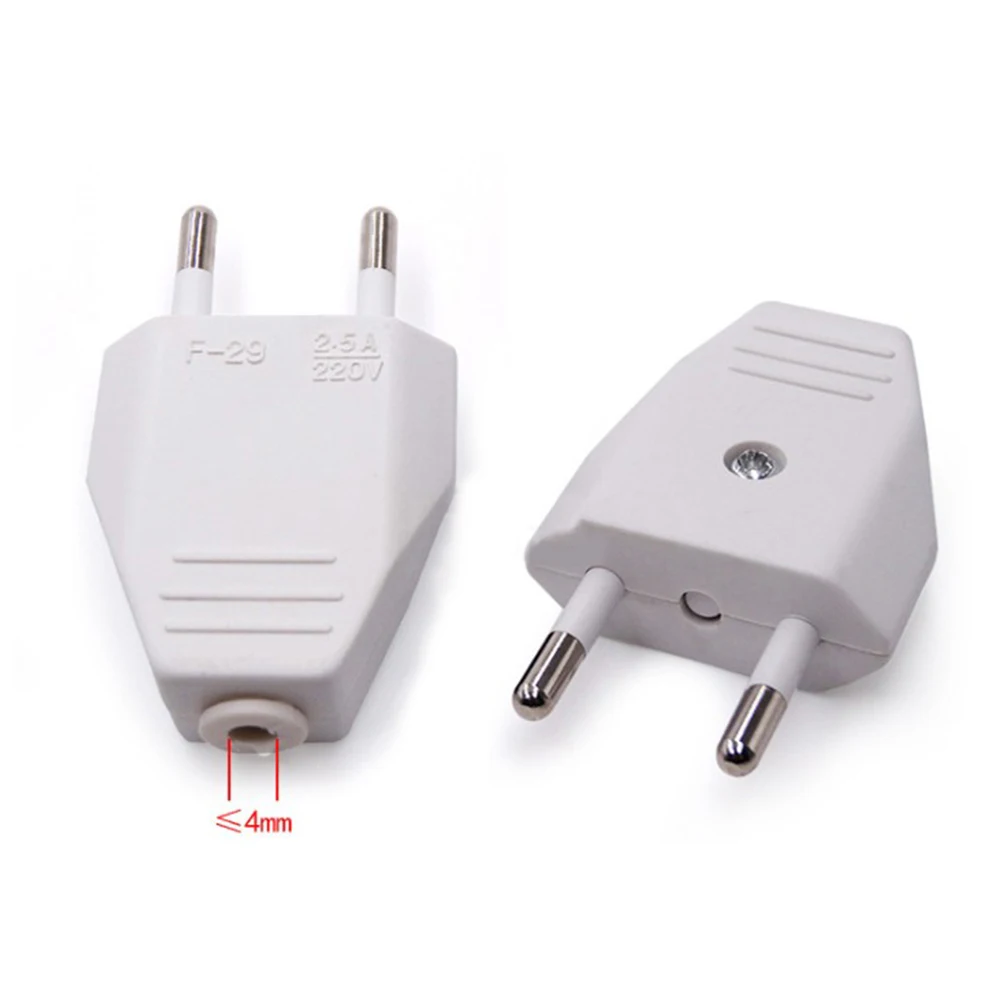 

4.0mm 2PIN EU Plug VDE Power Cord Power Socket Light-fixture Connection Plug White Black