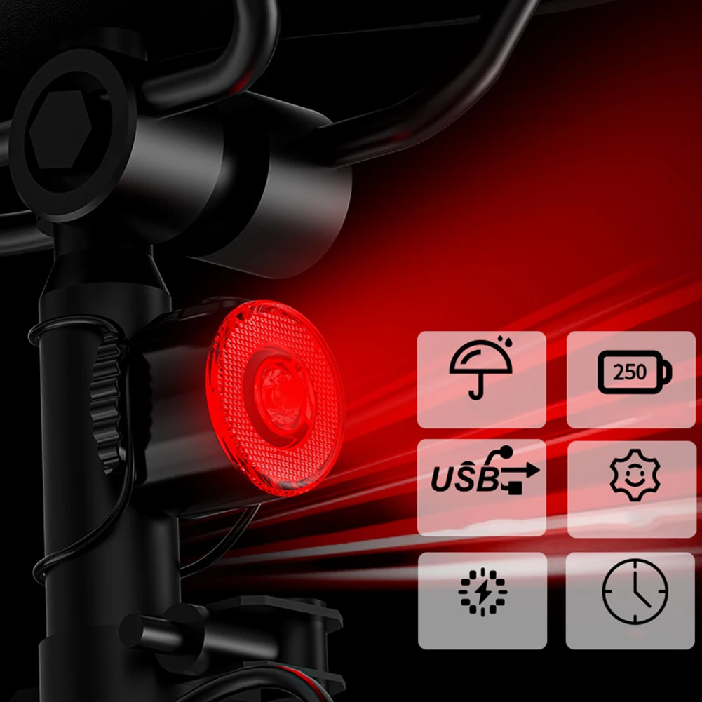 Светодиодный задний фонарь для велосипеда 30LM 250 мАч Micro USB перезаряжаемый MTB