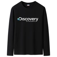 Autumn T-Shirts Men Cotton Tees Long Sleeve Discovery Channel Basic Tshirts Male Female Slim Fit Tee Shirt Boy Plus Size