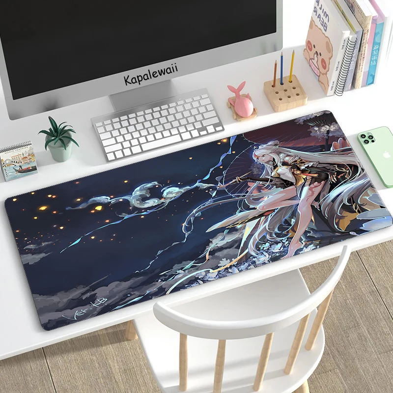 

Anime Large Mousepad Genshin Impact Gamer Mouse Pad Laptop Keyboard Mousemat Notebook Office Carpets Rubber Waterproof Mousepads