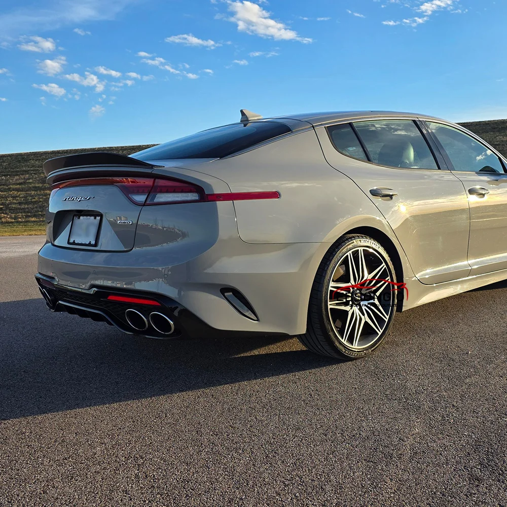 Фото Для Kia Stinger 2018-2025: Глянцевый черный задний спойлер-«утиный хвост» из ABS-пластика, тип Highkick Wing №5