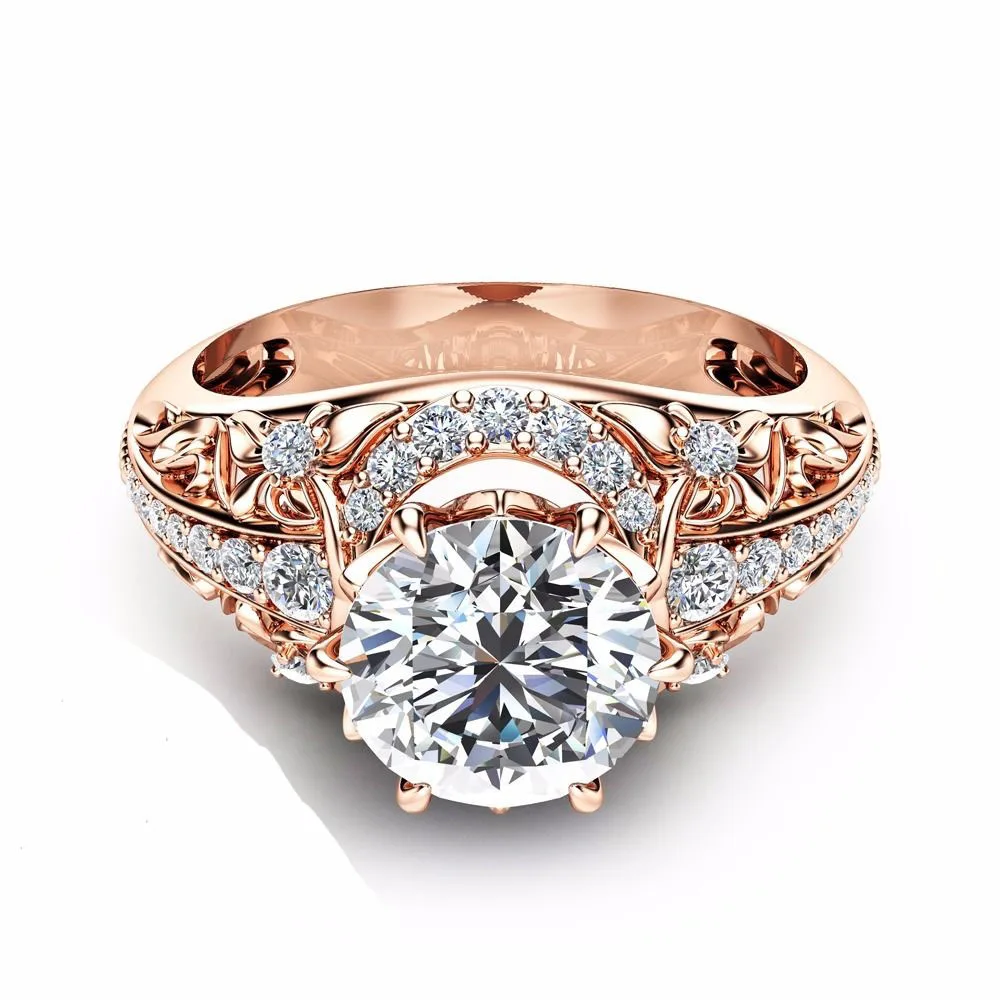 Кольцо на палец с круглым кубическим цирконием 8 мм | Украшения и аксессуары