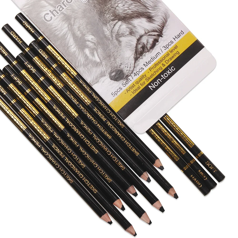 12 углеродных карандашей профессиональный белый угольный карандаш