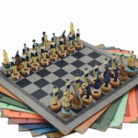 french italian theme character chess set chess game resin luxury with chessboard painted collection table gift box packaging