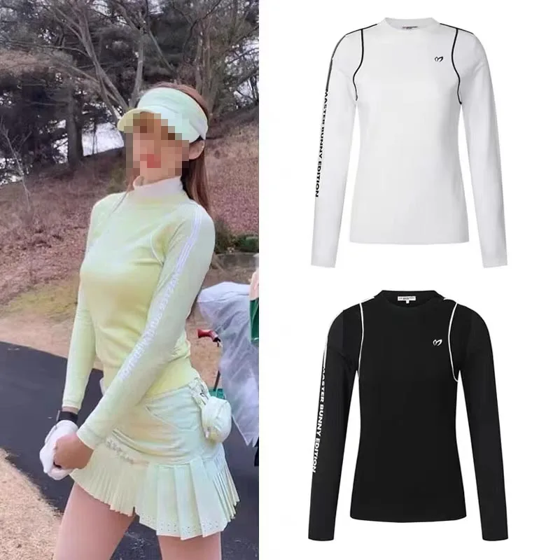 

Master Bunny Golf Shirt Women's Long Sleeve Knitwear 2023 New Thin Spliced Ice Sleeves Sunscreen Jersey Golf Sports Top