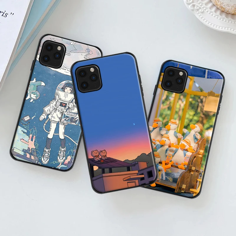 

Small Refreshing Simplicity Phone Case For iPhone 6 6S 7 8 Plus 11 12 13 Pro XS MAX 12 Mini X XR SE 2020 Funda BackCover Carcasa