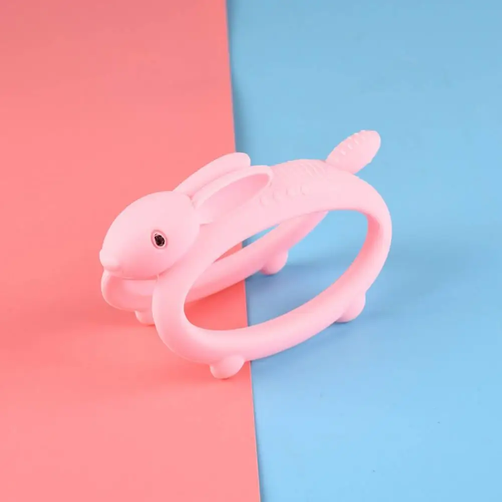 

Gift High-quality Toddler Rabbit Shape Food Grade Silicone Teether Lightweight Baby Soothing Toy Bite-resistant for Kids