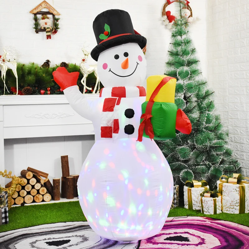 

Roating Lights Inflatable Snowman Xmas Ornamnet for Home 4.9ft Snow Doll Inflatable Toy Christmas Holiday Party Decoration Prop
