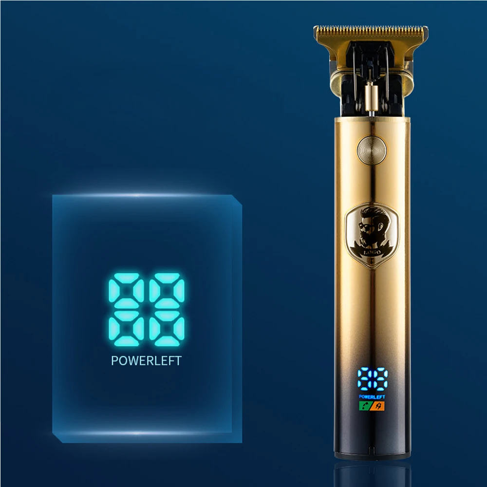 2023 Электрический триммер для волос с ЖК-дисплеем машинка стрижки Беспроводная