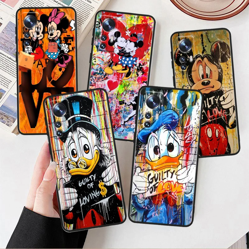 

Disney Mouse Donald Duck Phone Case For Xiaomi Mi 13 10S 10 9T 9SE 8 Mix Play A3 A2 A1 CC9E Note 10 Lite Pro Black Cover