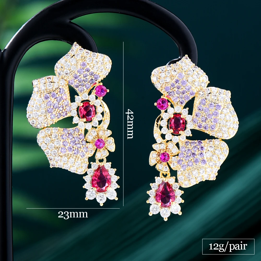 Женские серьги GODKI 49 мм с изображением красной ковровой дорожки и звезд для