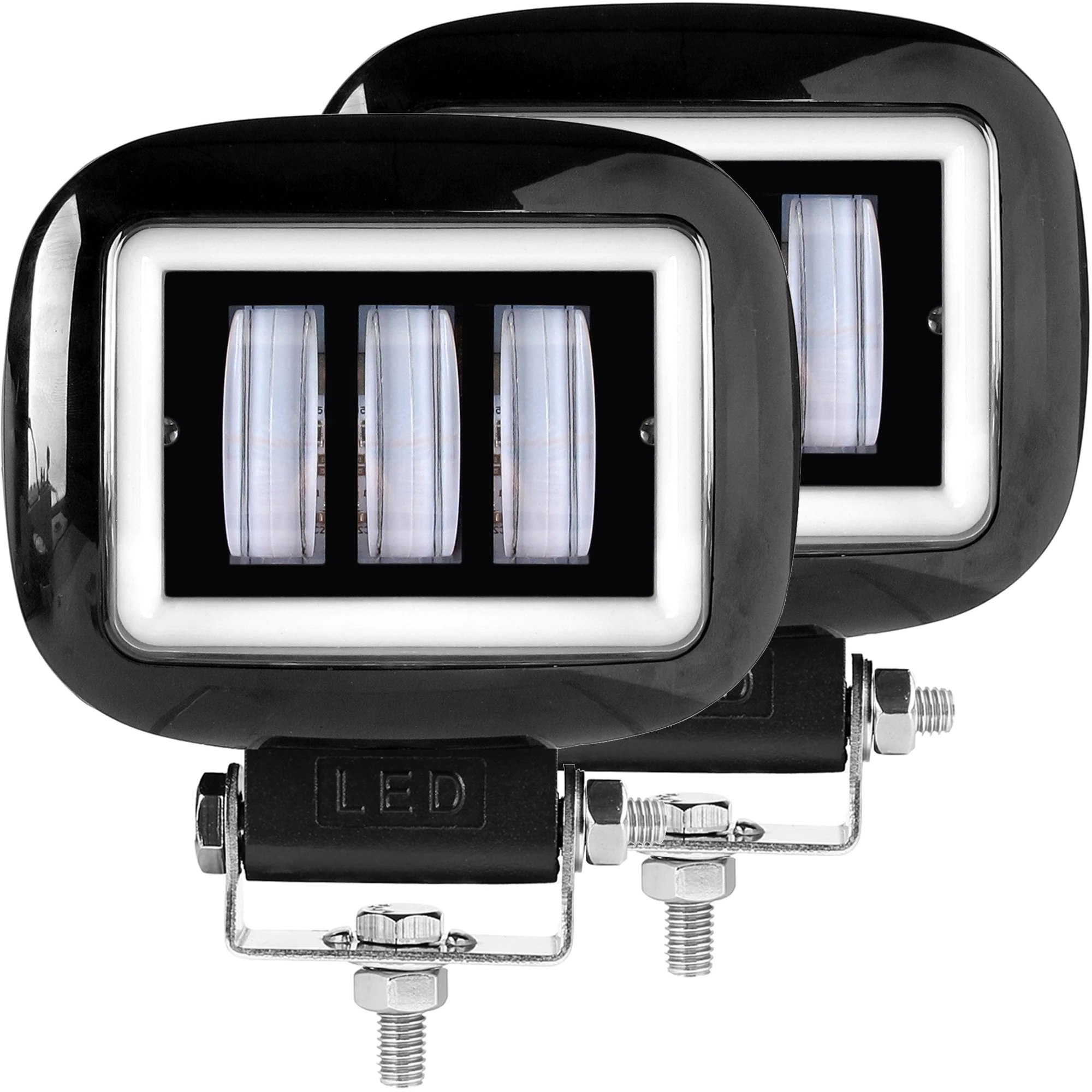 

Светодиодсветильник панель рабочего освещения, 5 дюймов, 6000 К, Белый прожектор для автомобилей 4x4, для внедорожников, грузовиков, лодок, УАЗ, квадроциклов, 12 В, 24 В, светодиодные фары «ангельские глазки», дальнего света