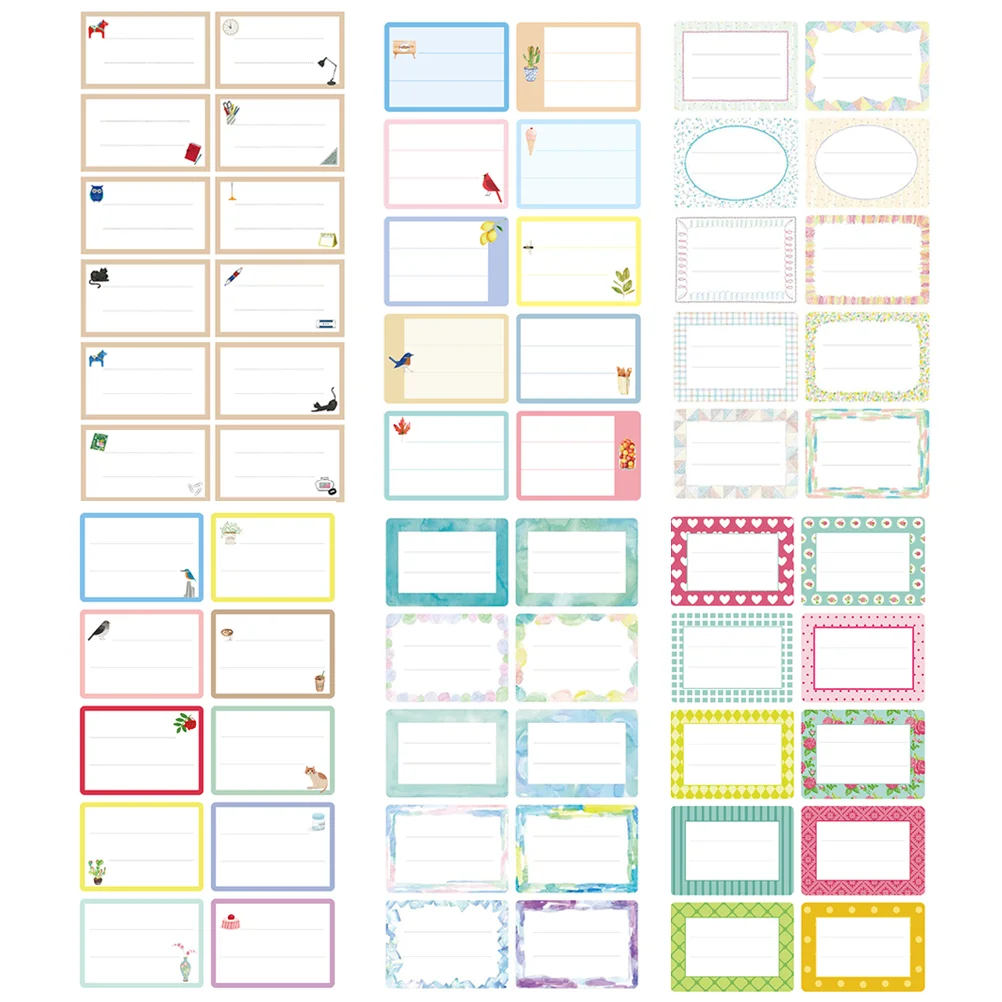 

124Pcs Package Stationery Label White Label Write Adhesive Stickers Blank Sticker Label Child Stationery Sticker