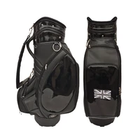 classic black tournament factory price oem custom logo pu leather waterproof tour golf bag