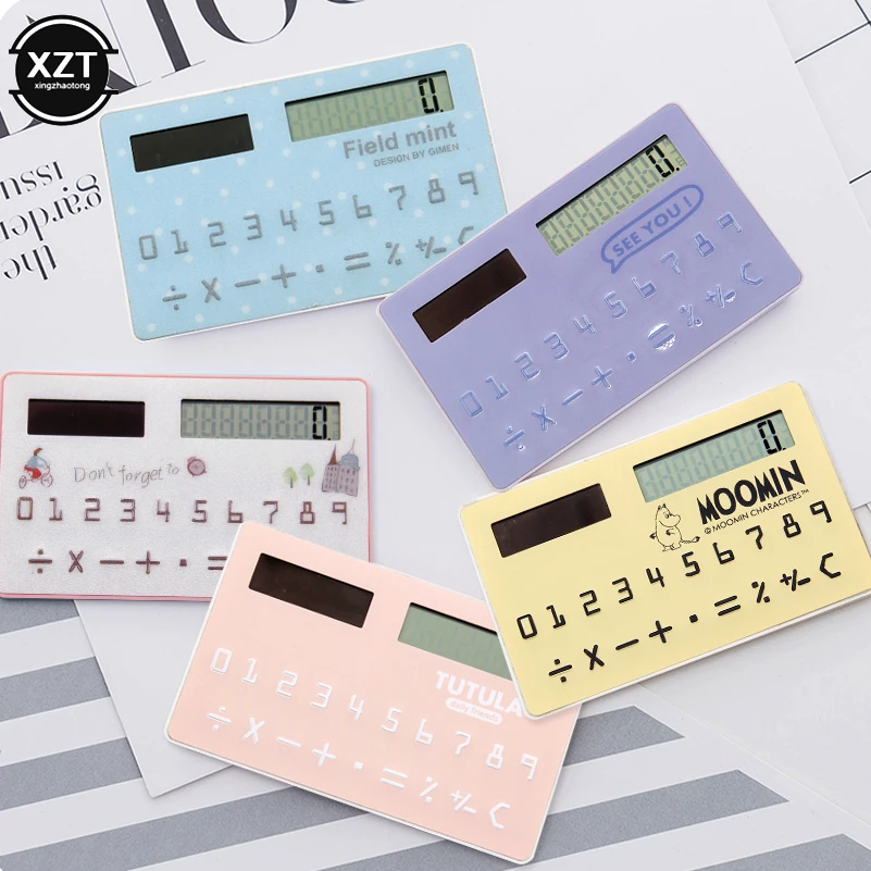 

Creative Fashion Cartoon Fruit Animal Mini Card Calculator Stationery Solar Card Calculator Children Gift Portable Calculator