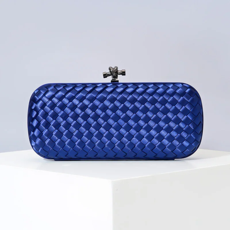 

Hand Woven Evening Bag Women Bags Luxury Artificial Silk Woven 2023 Clutch Purse Party Banquet Dress Handbag Lady Gift