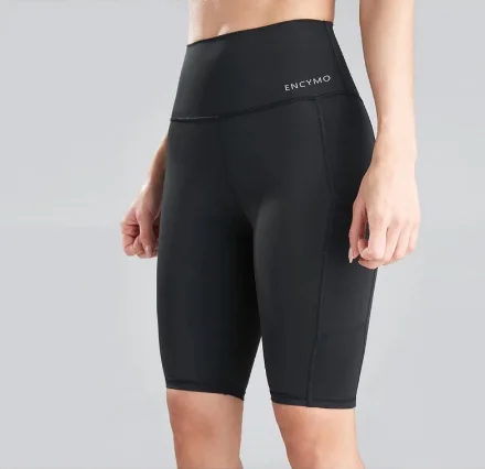 

ENCYMO Sports Shorts For Women 2021 New Cycling Running Fitness High Waist Push Up Hip Side Pocket Gym shorts Leggings