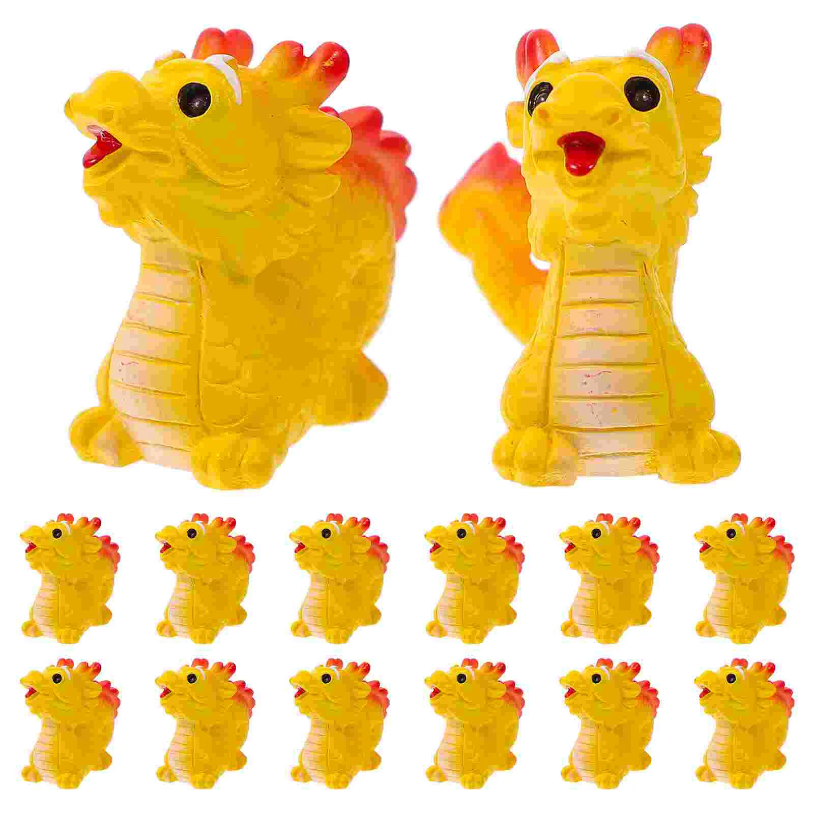 

12 Pcs Toy Desktop Tiny Dragon Statues Chinese Zodiac Toys Figurine Decoration Resin Figurines