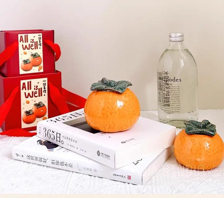 Подарочная коробка в виде апельсиновой свечи для ароматерапии с ручным подарком