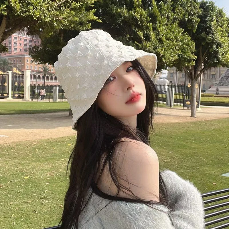 Панама женская кружевная с широкими полями шляпа от солнца складная однотонная