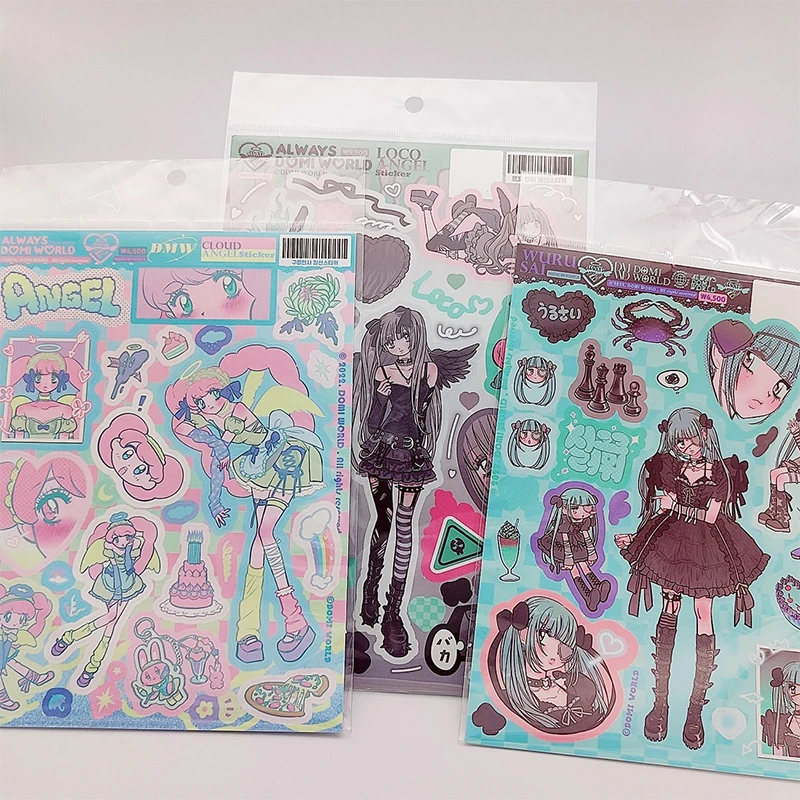 

1Sheet Anime Girls Character Goo Card Sticker DIY Scrapbooking Journal Mobile Phone Diary Star Chasing Album Decoration New