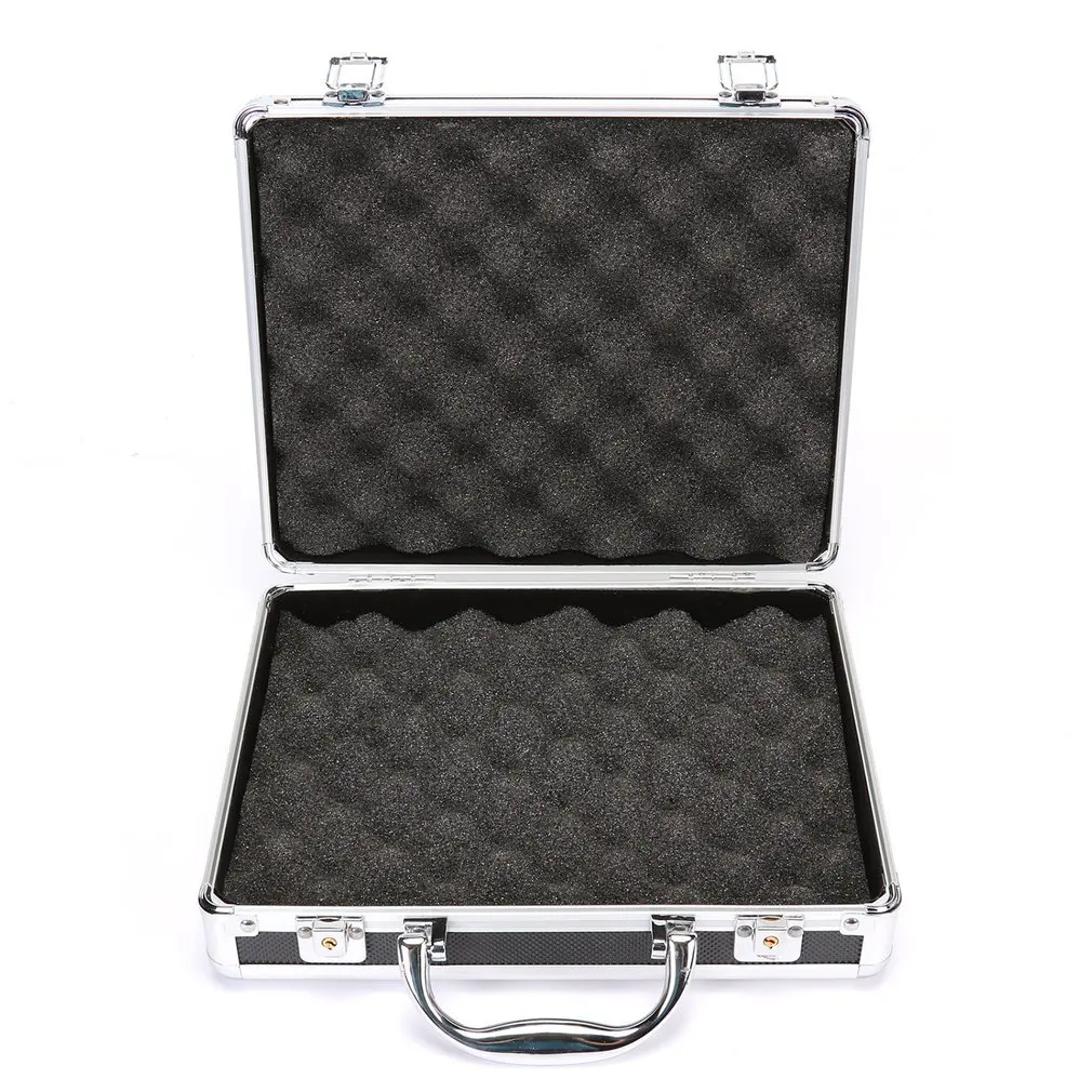 

Portable Plastic Aluminum Alloy ToolBox Suitcase Impact Resistant Safety Instrument Case Storage Box With Sponge Lining 28CM