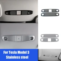 for tesla model 3 2018 2021 stainless steel car front back reading lampshade horn panel cover trim auto styling accessories