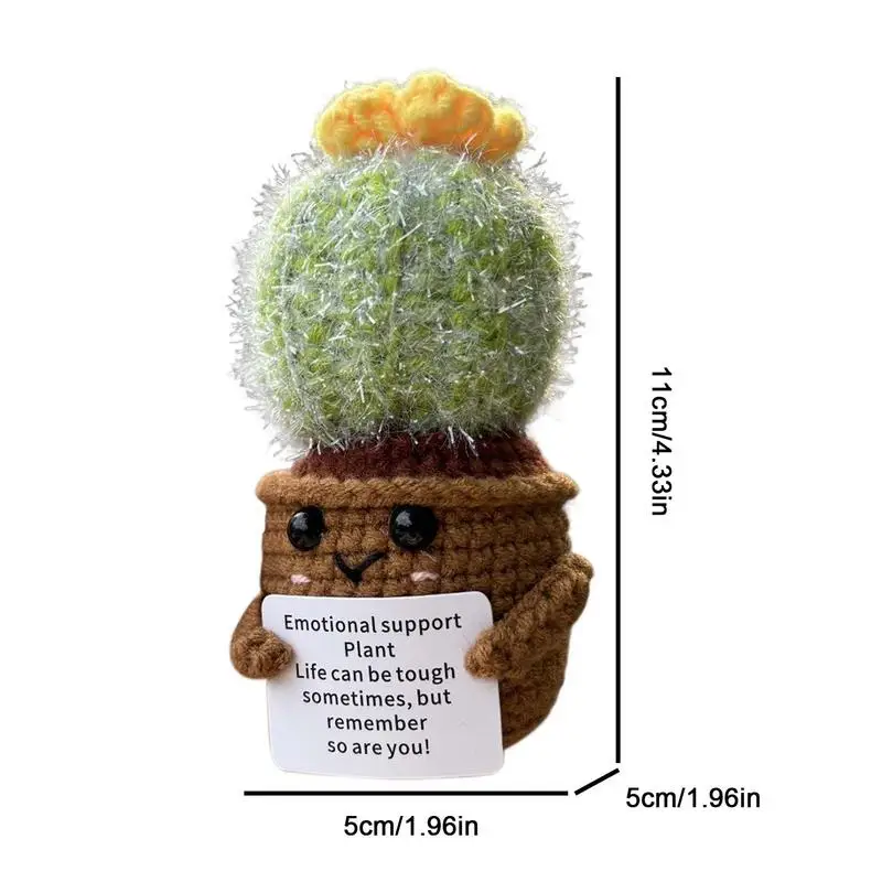 Вязанная крючком кукла с положительным КАКТУСОМ забавный положительный кактус