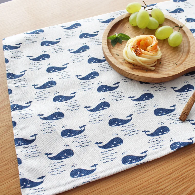 Мультяшные пасторальные салфетки из хлопка и льна простые квадратные с