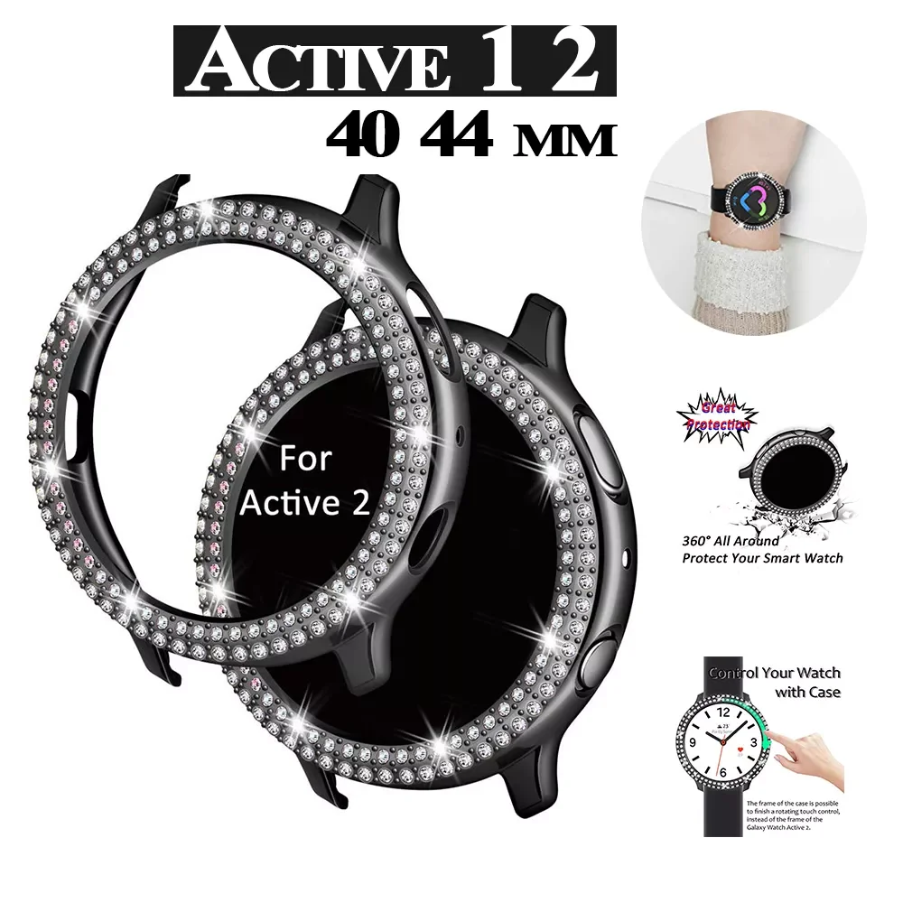

Алмазный чехол для Samsung galaxy watch active 2 1 40 44 мм, защитный бампер для Galaxy Watch active, полная защита экрана