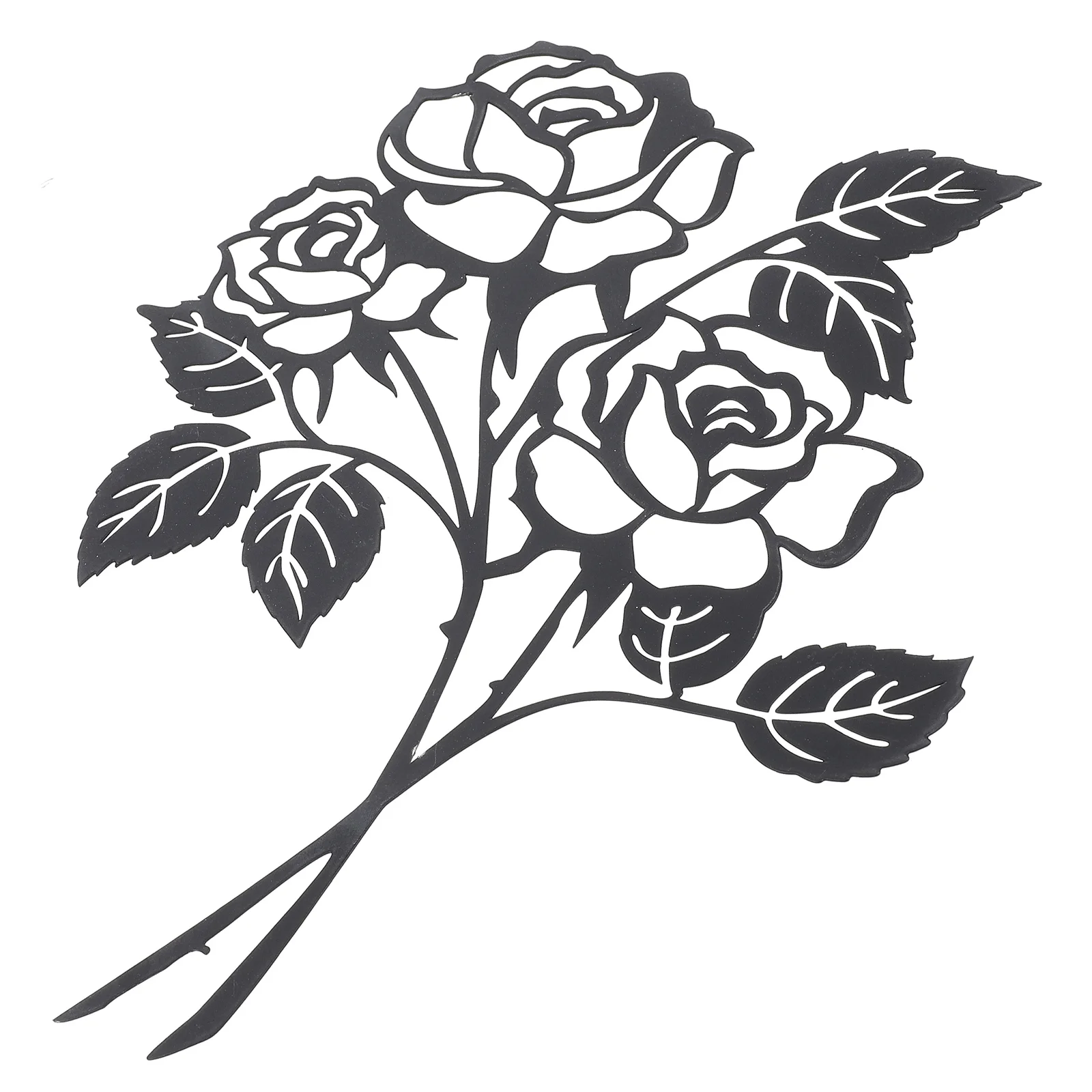 

Garden Fence Black Flower Iron Decor Wall Sculpture Home Décor Metal Rose Decoration Hanging