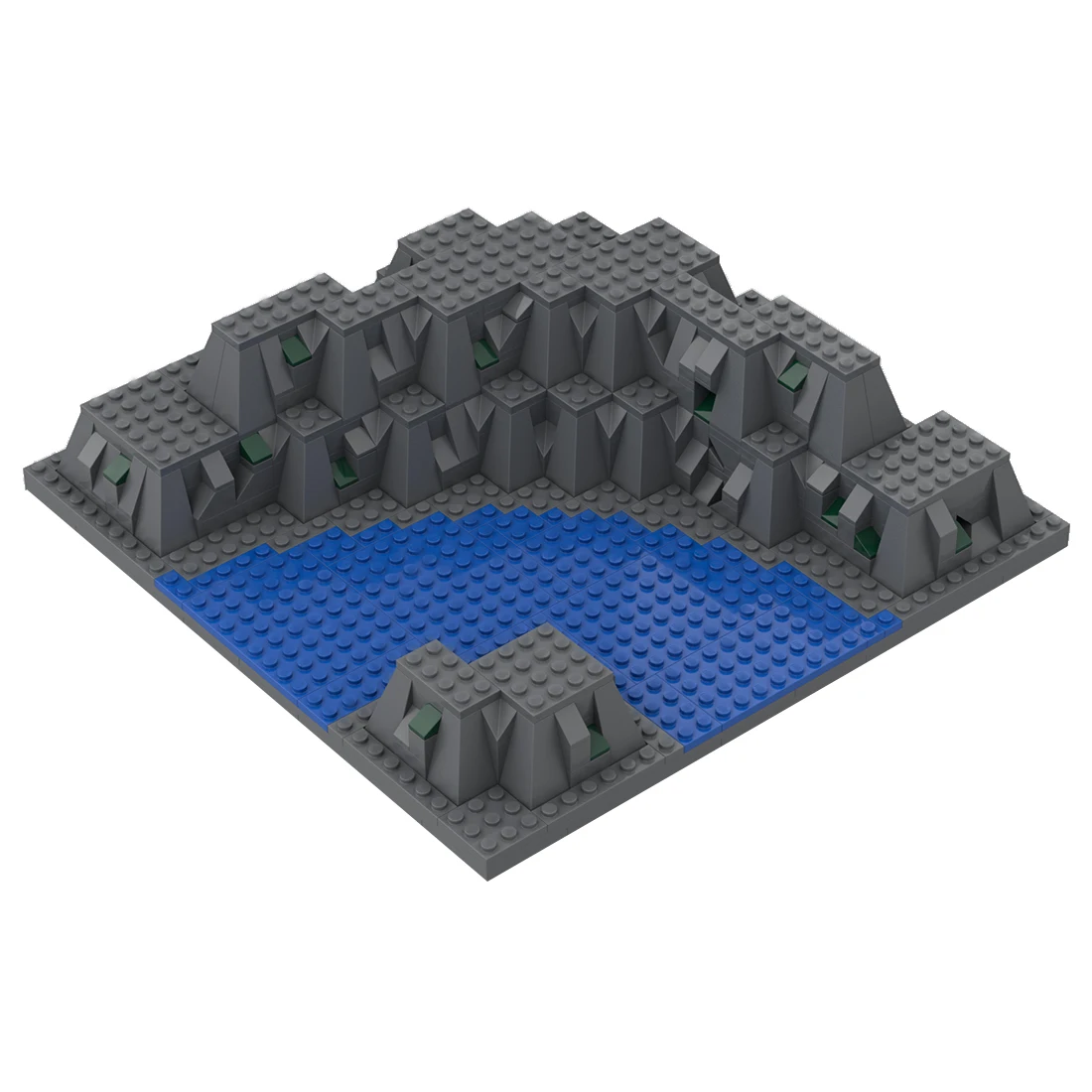 

Authorized MOC-102313 569pcs/Set 3D Baseplate With River Castle Street Views Church Base 3D Multi-Colored Baseplate Blocks Set