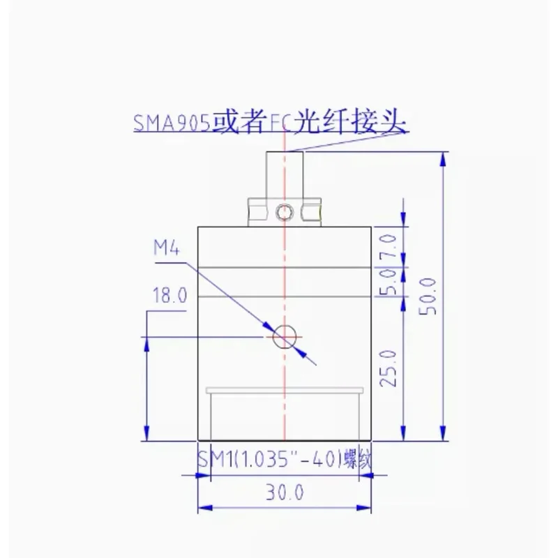 Волоконный коллиматор 94uv-30 фокусировка кварцевого волокна зеркальная муфта sma905