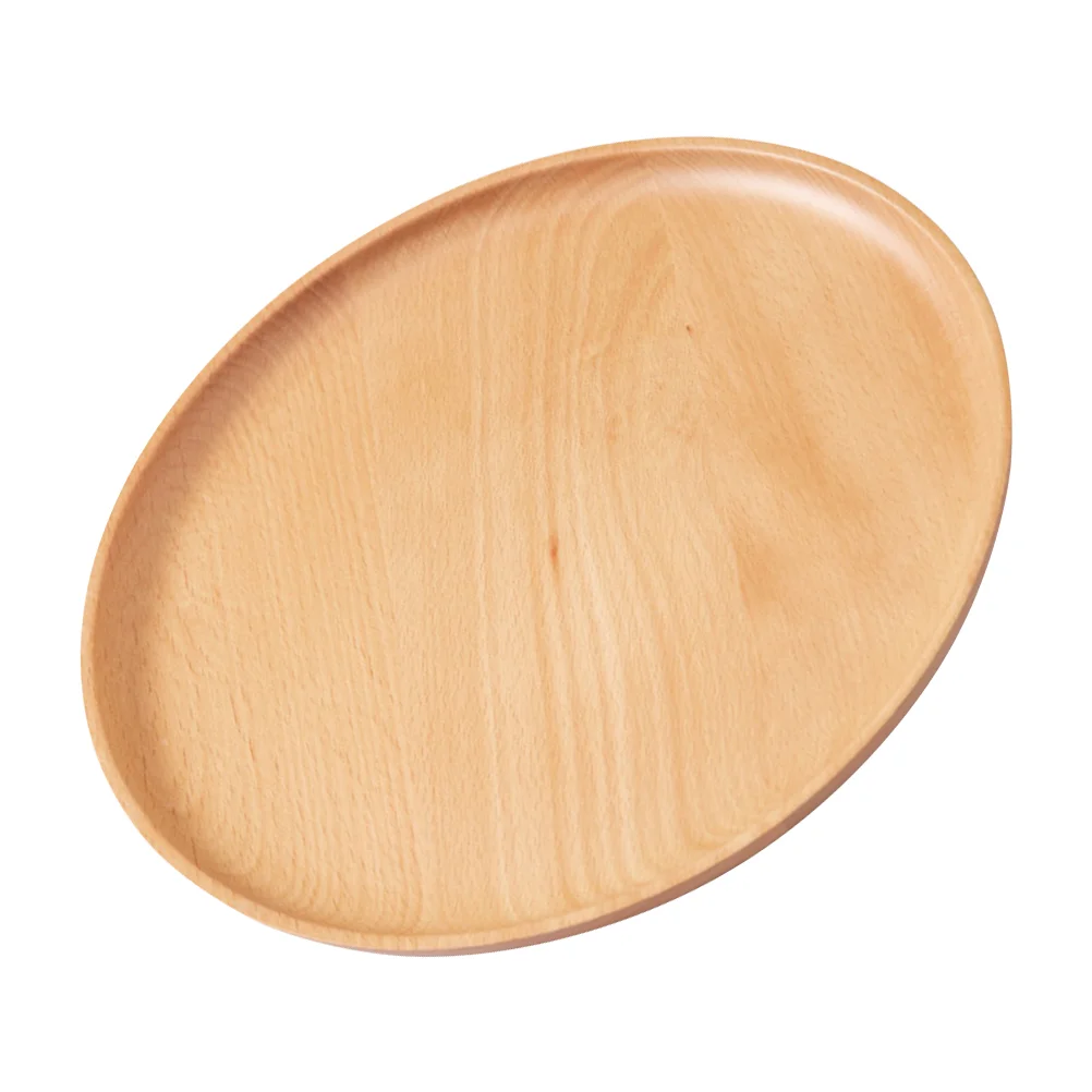 

Wooden Fruit Plate Round Food Serving Plate Versatile Snack Fruit Storage Plate