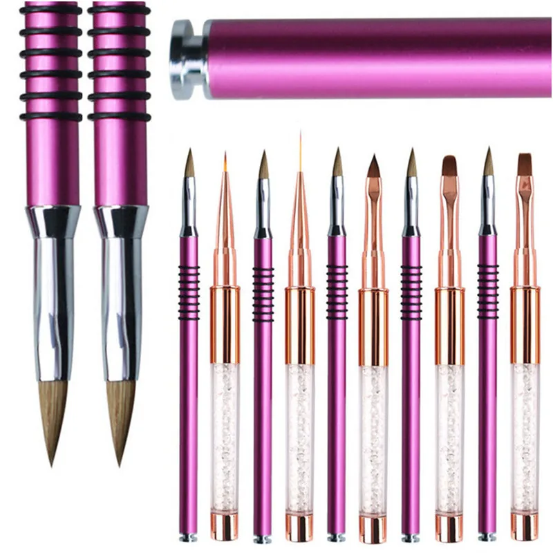 2 шт. акриловый УФ-гель для дизайна ногтей наращиватель со стразами кисть