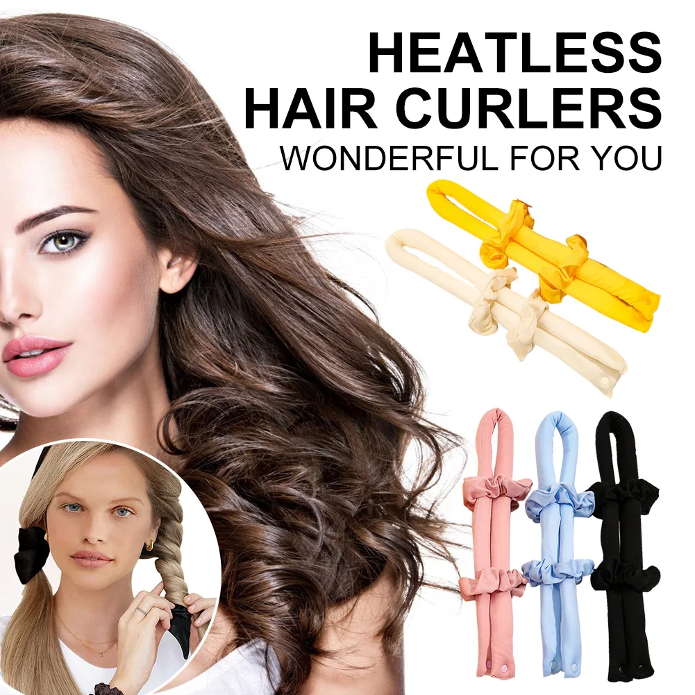 

Heatless Hair Curler Lazy Overnight No Heat Hair Curling Rod Headband With Hair Clip & Scrunchie Hair Rollers For Women