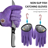 leftright hand fishing gloves waterproof non slip fish catching glove with magnet release half palm fishing glove