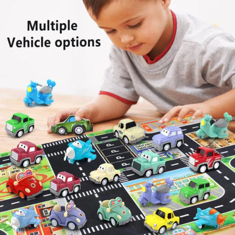 

New Dinosaur Pull Back Car Simulation Inertia Car Set Construction Vehicles Fire Engines Children Car Toy For Kids Gift