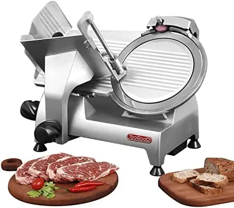 

Commercial Slicer 250w, 1/3 HP Meat Slicer, 10" Italian Carbon Steel Blade, Semi- Meat/Cheese/Food Slicer, 0.5mm to 15mm Ad