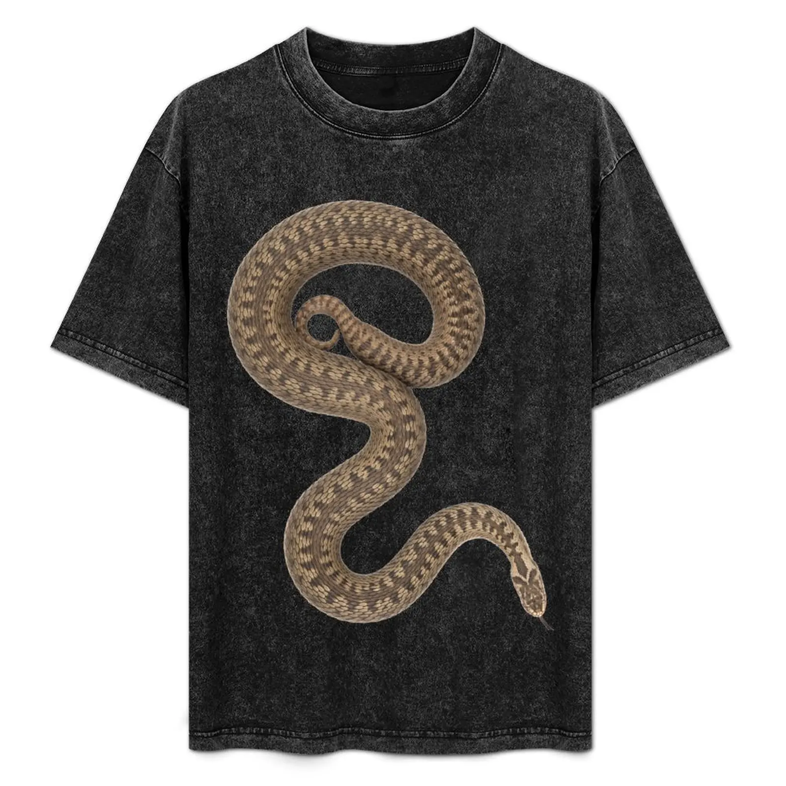 Фото Футболка из эластичной ткани Vipera berus, женская (европейская гадюка), комфортная футболка из эластичной ткани №1